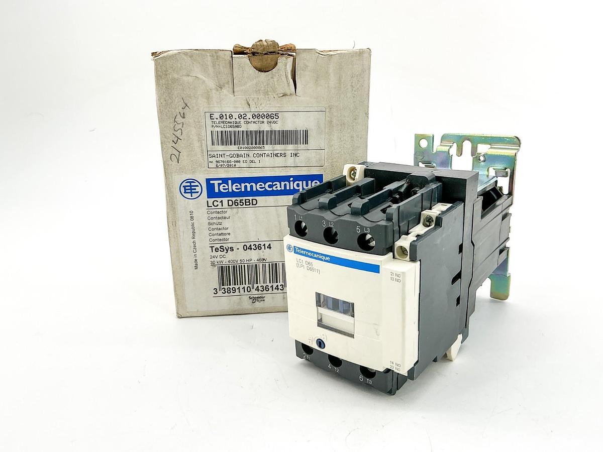 New Telemecanique LC1-D65BD Contactor 24VDC 30kW 400V 50HP
