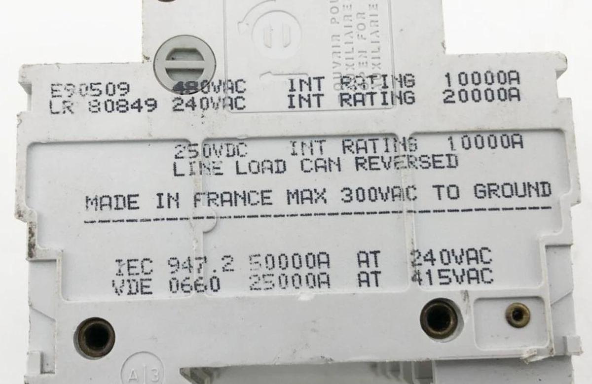 New Merlin Gerin NC100H Supplementary Protector 30A 3 Pole Type C - No Box