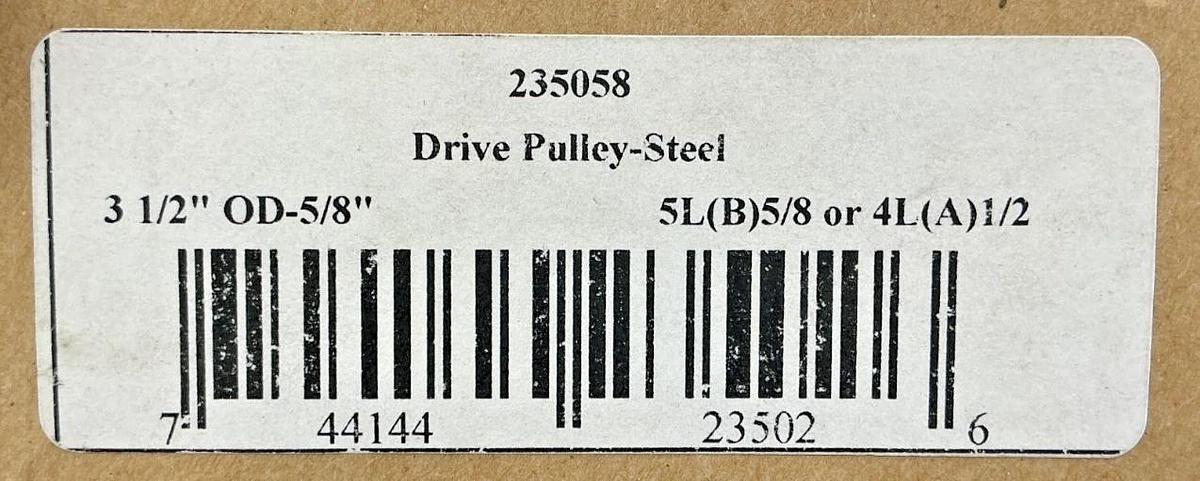 New Phoenix 235058 Drive Pulley-Steel 3-1/2" OD-5/8" 5L(B)5/8 or 4L(A)1/2