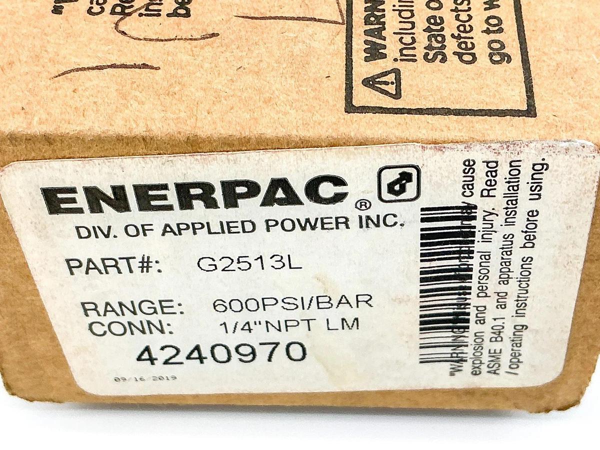 New Enerpac G2513L Pressure Gauge 0-600PSI 1/4NPT 2.5" Face 4240970
