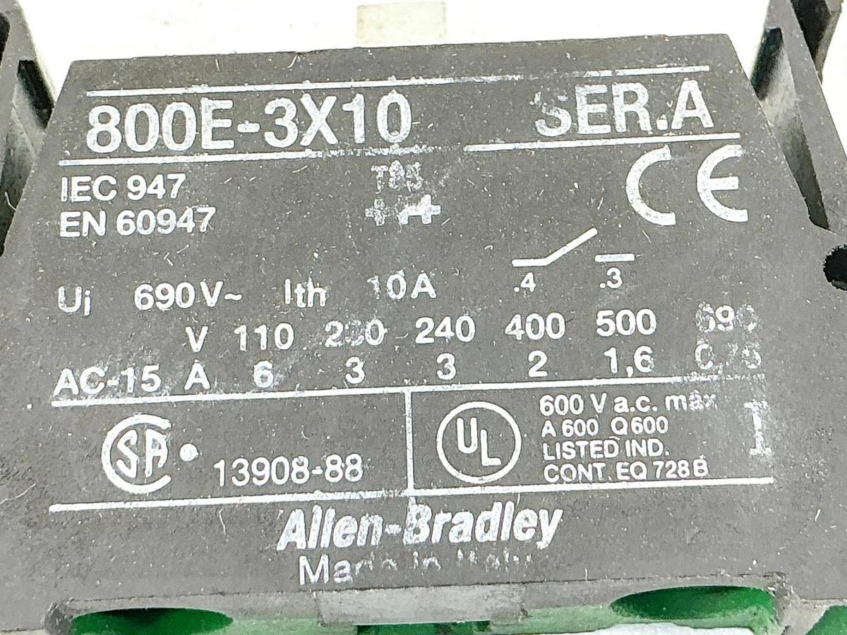Used Lot of 4 Allen Bradley 800E-3X10 Contact Block 690V 10A Ser.A - No Box