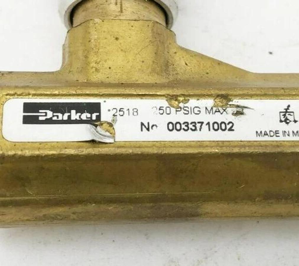 Used Parker 003371002 Flow Control Valve 3/8" NPT 250psi Brass