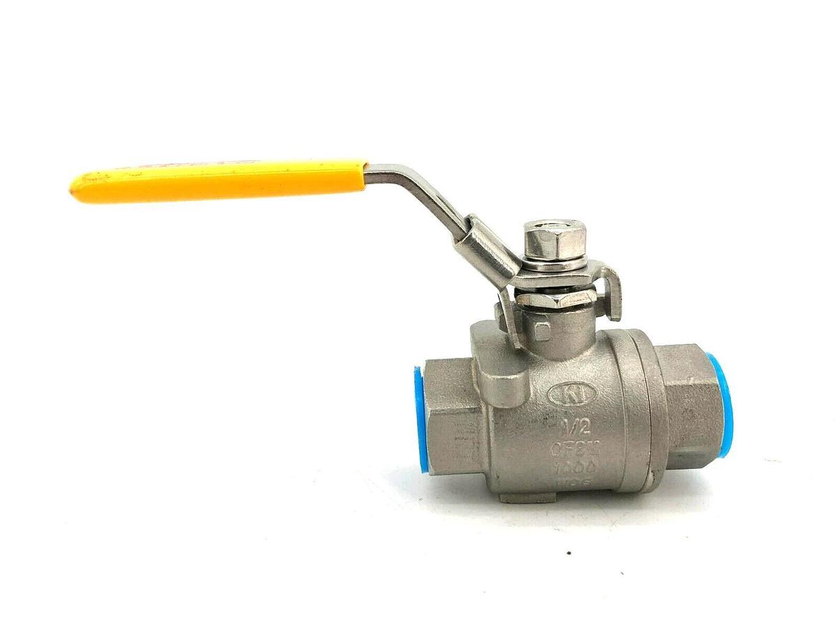 New Merit KV210FP-08 Ball Valve, 1/2" NPT, Stainless Steel, Full Port, 1000lb.