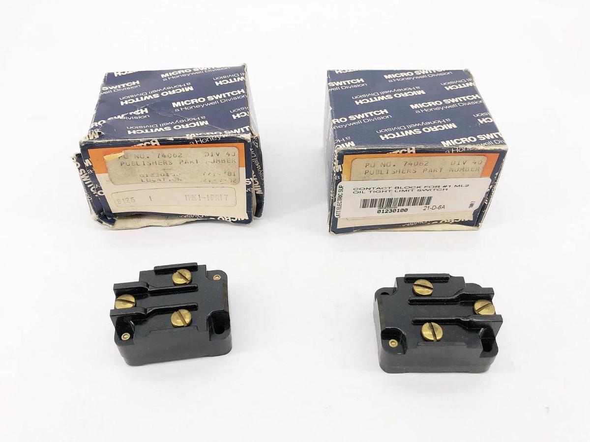 Lot of 2 New Honeywell Microswitch 1MK1-1PA17 Contact Blocks - No Hardware