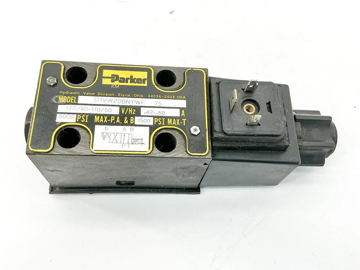 New Parker D1VW20BNYWF-75 Solenoid Valve 5000PSI .50A 110/120V