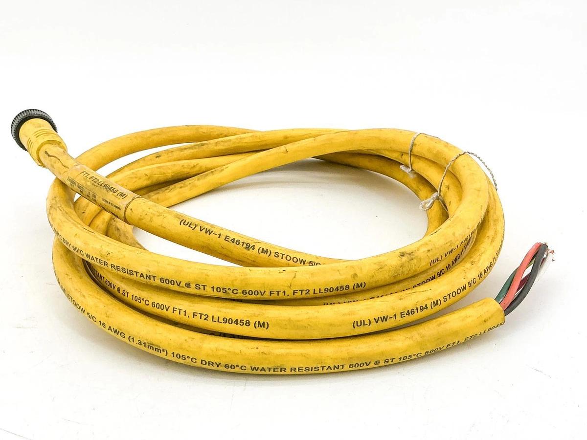 New Woodhead 105000A01F120 Cordset 600V 8A 5Wire Yellow - No Box