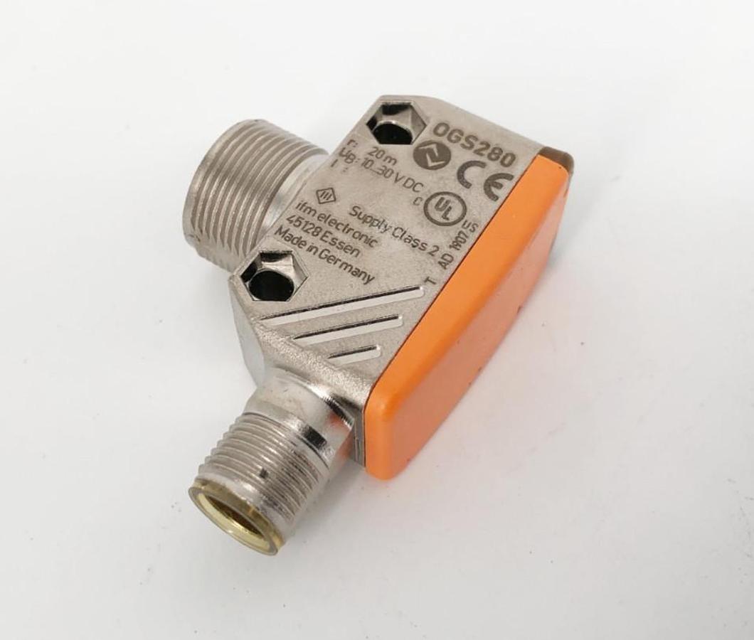 New IFM OGS280 Sensor Transmitter 10-30VDC M12 Right Angle - No Box