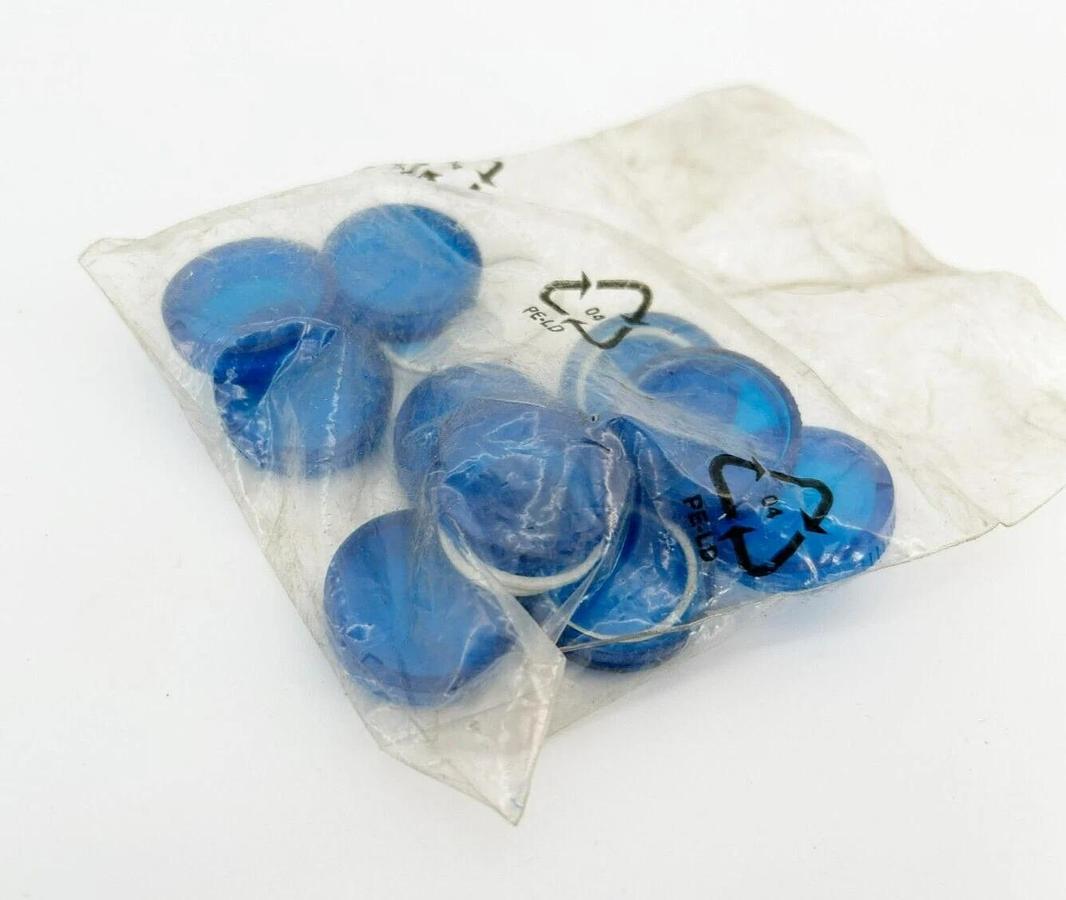 Bag of 10 New Telemecanique ZBW-936 Blue Lense Caps, 010155, ZBW936