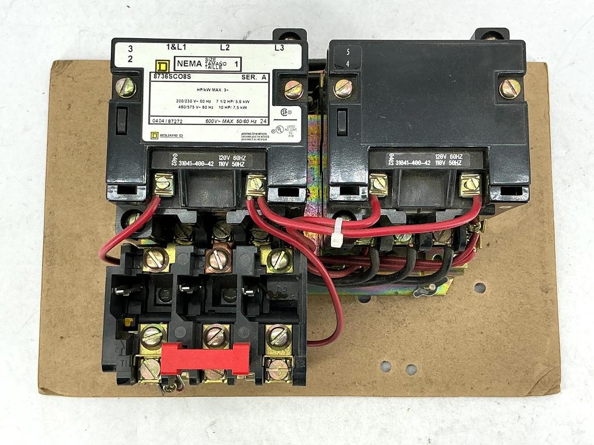 New Square D 8736SCO8V02S Ser A AC Reversing Magnetic Starter 110/120V 50/60HZ