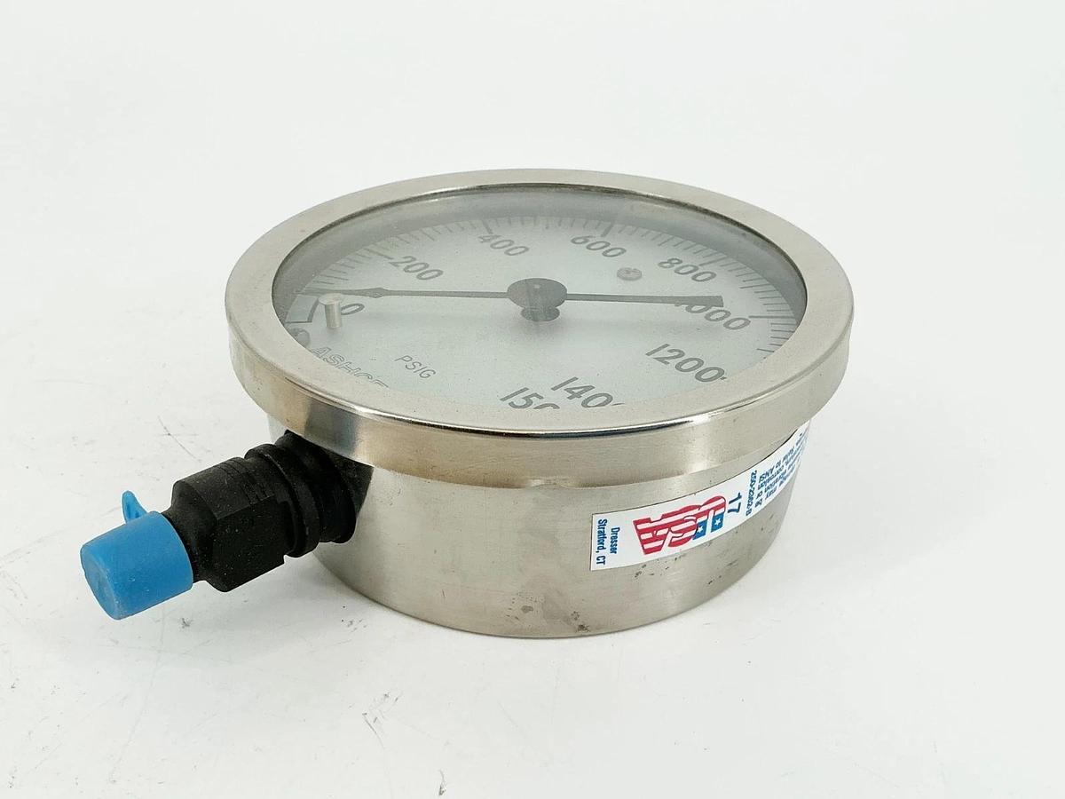 New Ashcroft 45-1009S-02L-0-1500 Pressure Gauge 0-1500PSI 4.5" Face 1/4" NPT