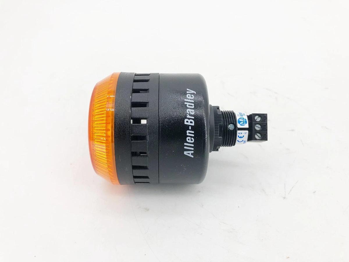 New Allen Bradley 855PC-B24LE522 Panel Mount Sounder w/ Amber LED 24VAC/DC