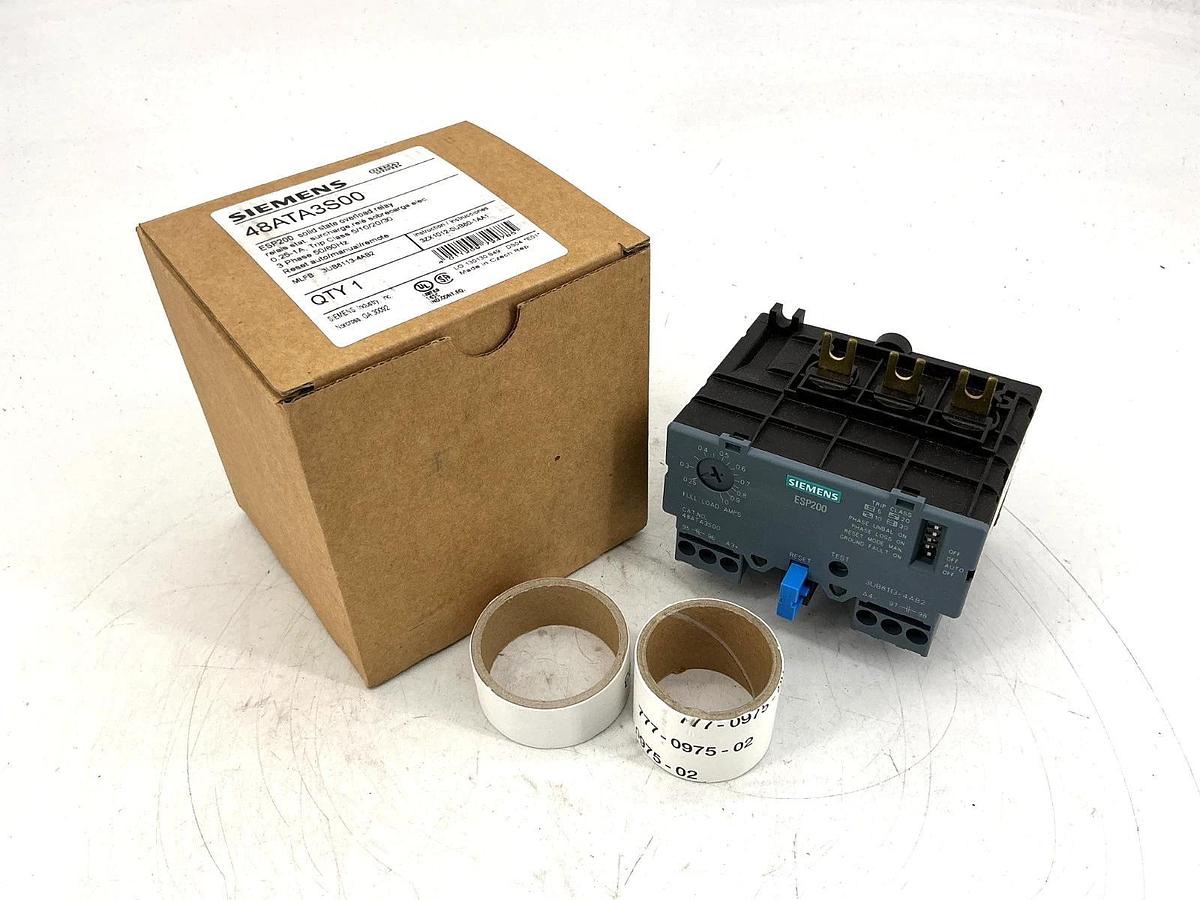 New Siemens 48ATA3S00 Solid State Overload Relay 3Ph .25-1A 50/60HZ 3UB8113-4AB2