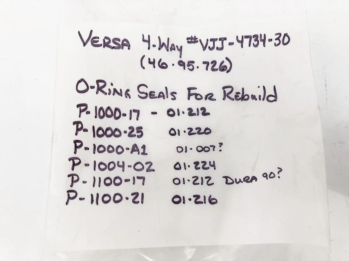 New Versa O-Ring Rebuild Kit for VJJ-4734-30 4-Way Air Valve