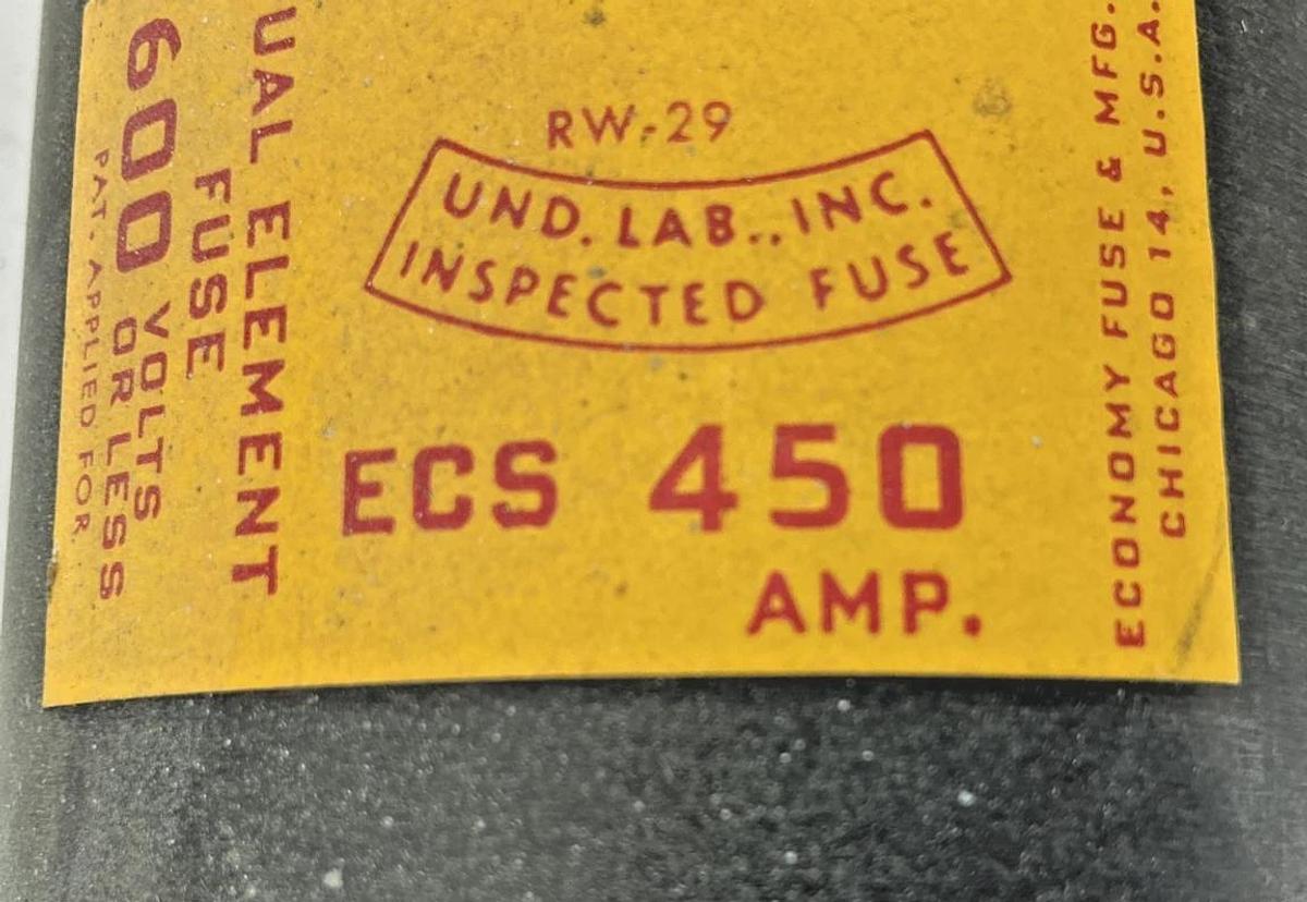 New Economy Fuse ECON ECS-450 Dual Element Fuse 450A 600V ECS450 - No Box