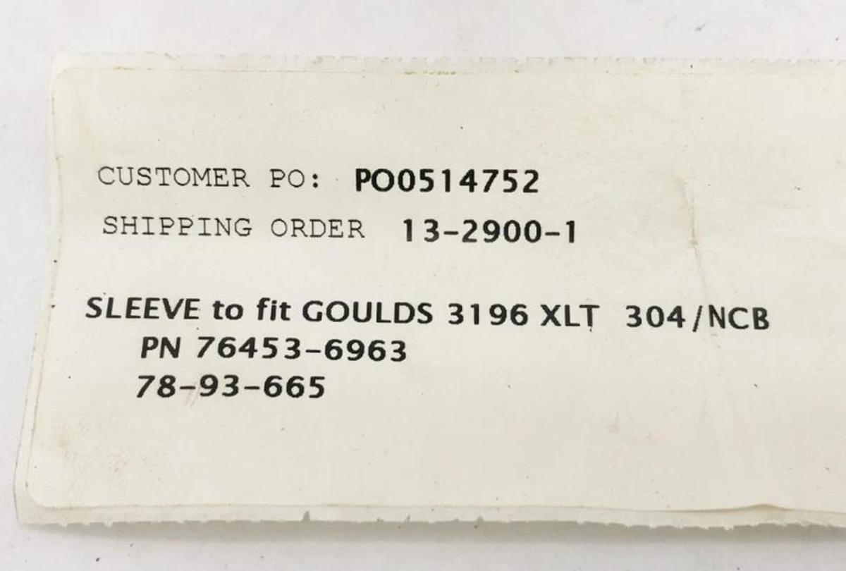 New 76453-6963 Sleeve to Fit Goulds 3196 XLT 304/NCB - No Box