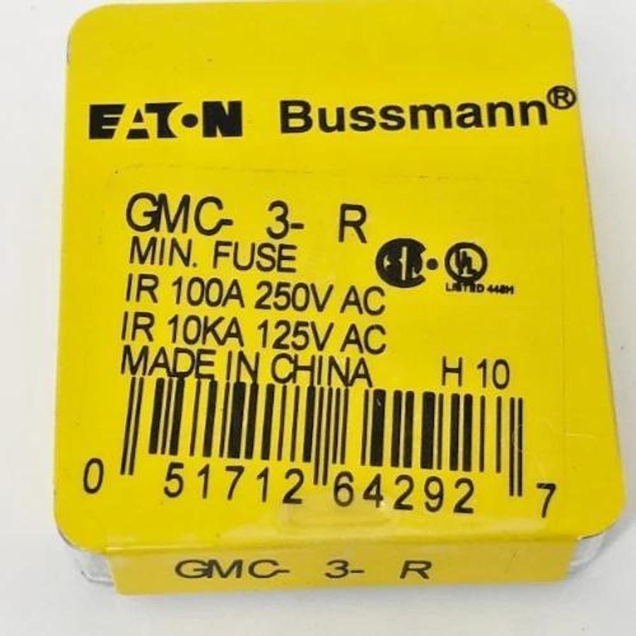 Box of 5 New Eaton Bussmann GMC-3-R Glass Fuses 3A 250VAC 5 x 20 mm