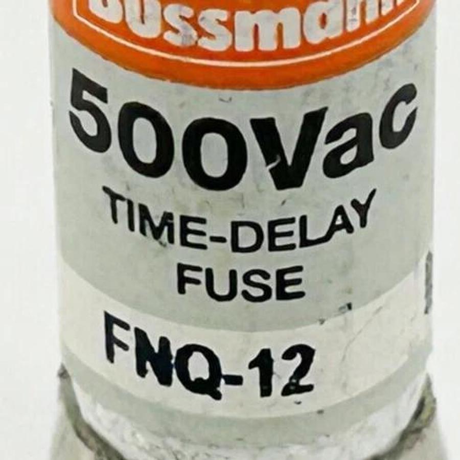 New Lot of 5 Bussmann FNQ-12 Time Delay Fuse 12A 500VAC