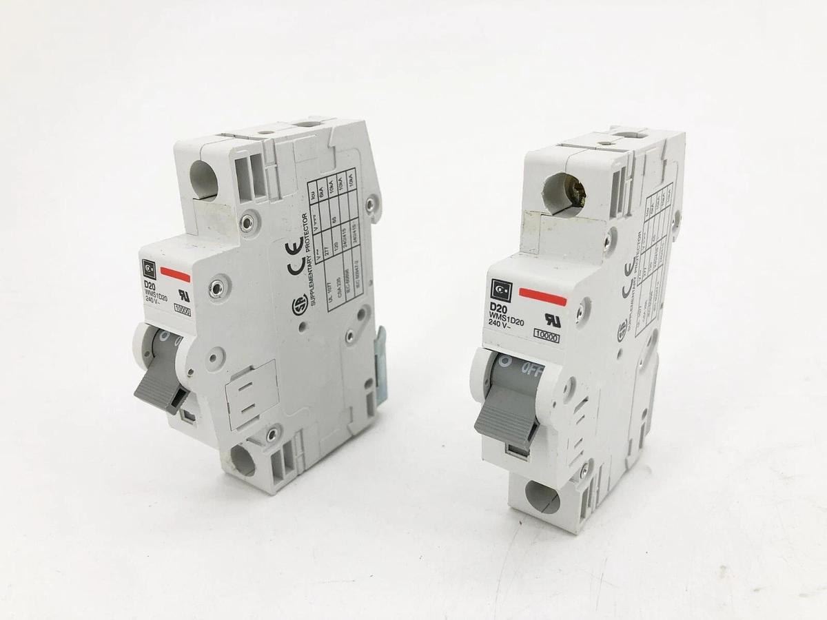 Lot of 2 New Cutler Hammer WMS1D20 Circuit Breakers 20A 240V 1P - No Box