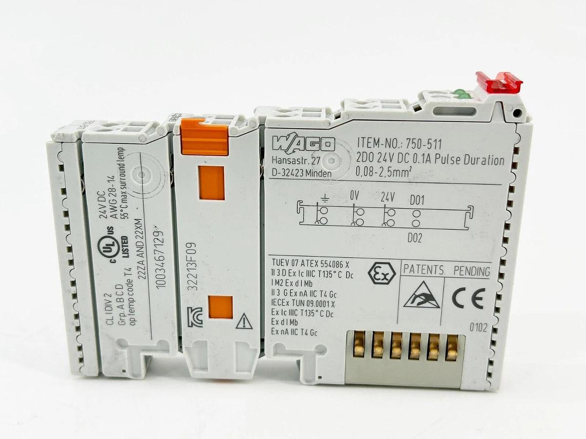 New Wago 750-511 Output Module 2 Pulse Width Outputs 24V 0.1A 250Hz