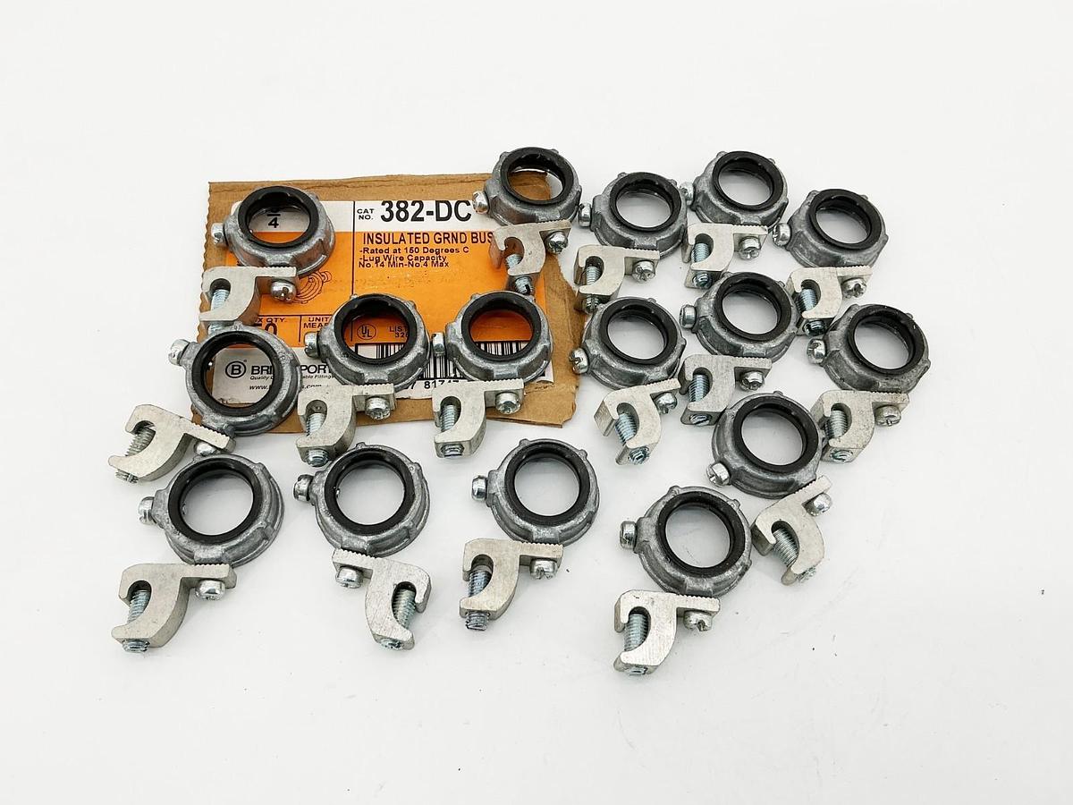 New Lot of 16 Bridgeport 382-DC Insulated GRND Bushings 3/4" 150 Degrees -No Box
