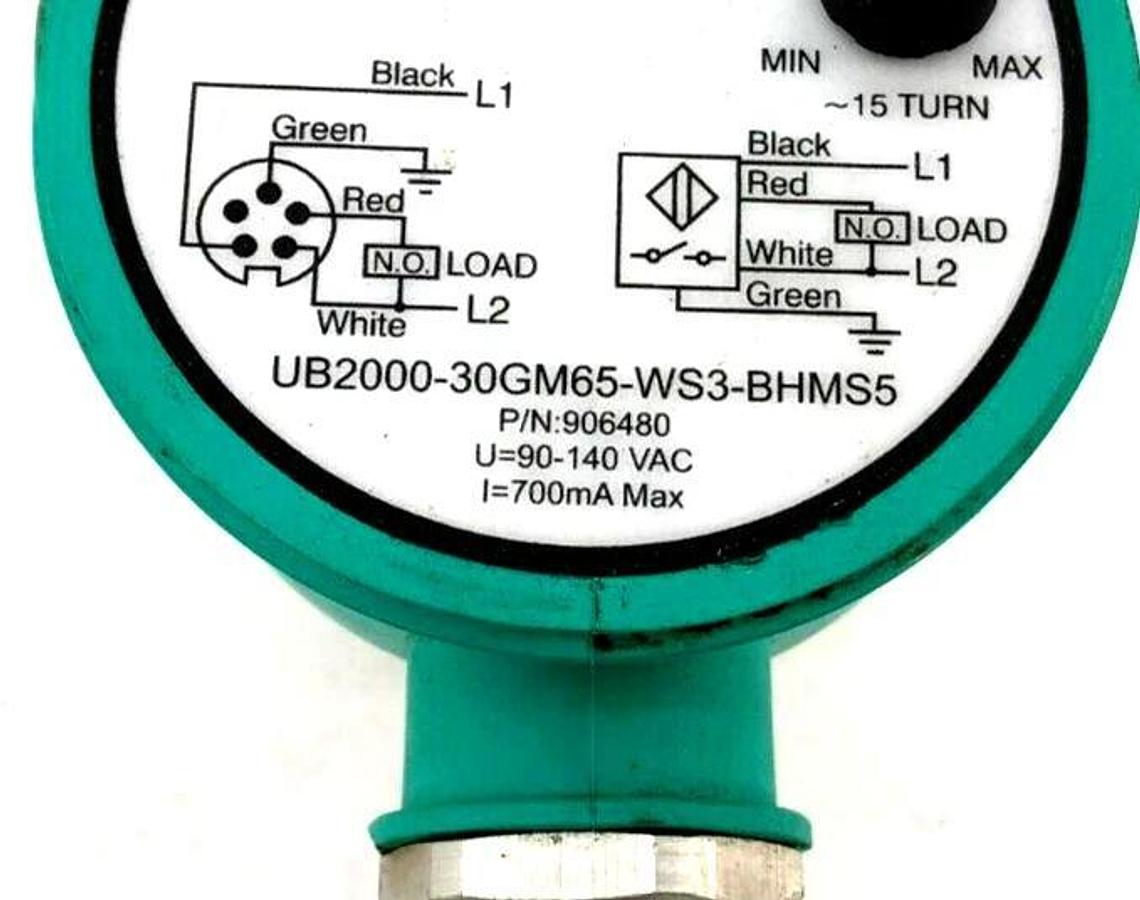 Used Pepperl + Fuchs UB2000-30GM65-WS3-BHMS5 Ultrasonic Sensor 90-140VAC 906480