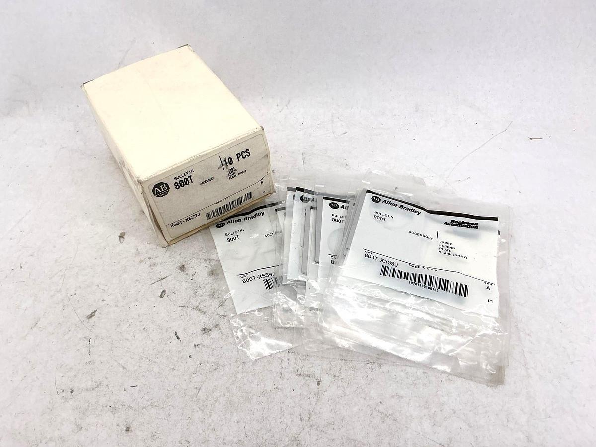 Box of 10 New Allen Bradley 800T-X559J Ser A Jumbo Legend Plate Blank Gray
