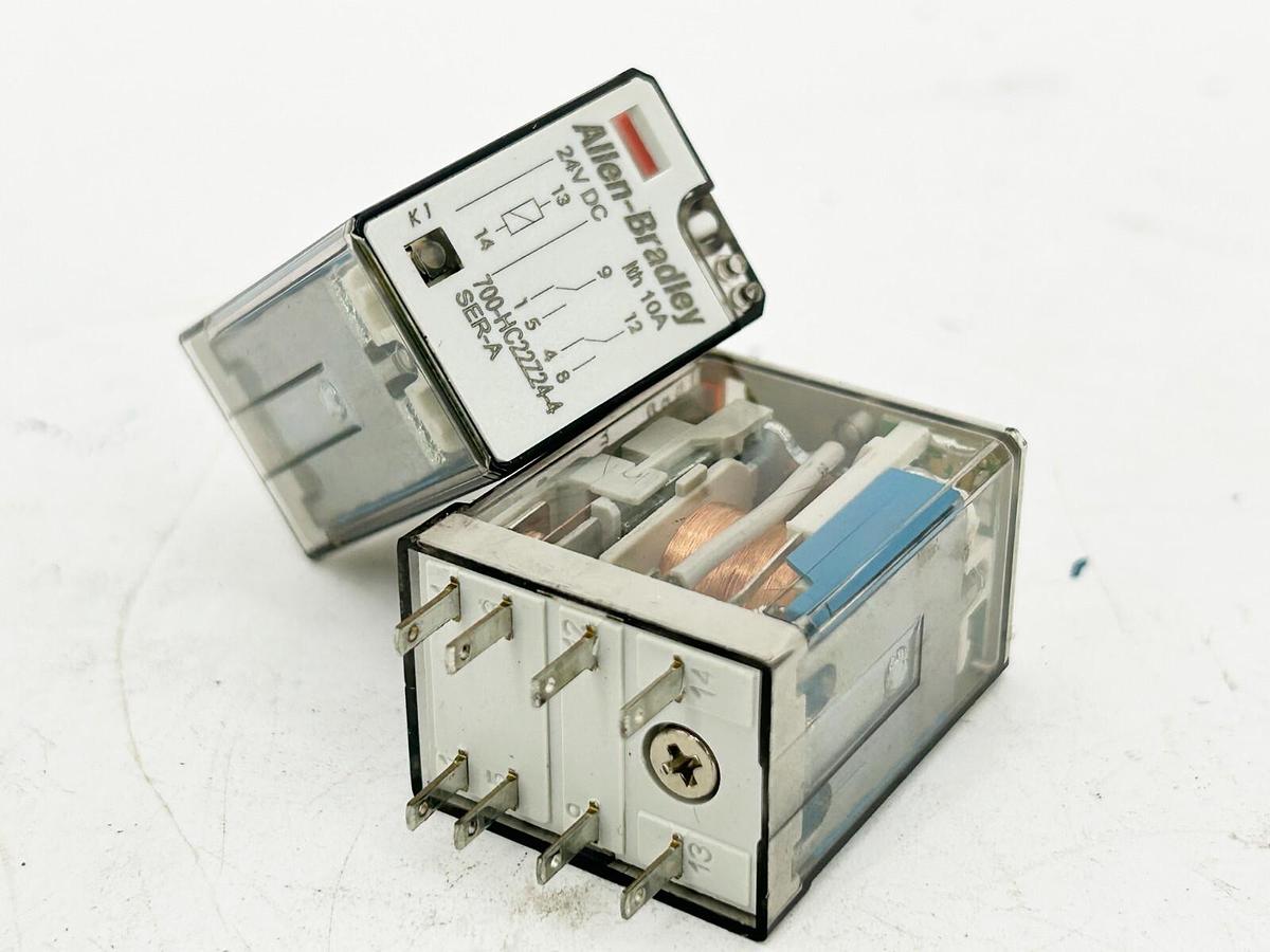 New Lot of 2 Allen Bradley 700-HC22Z24-4 Relay Series A 24VDC 10A 1/3HP 240VAC