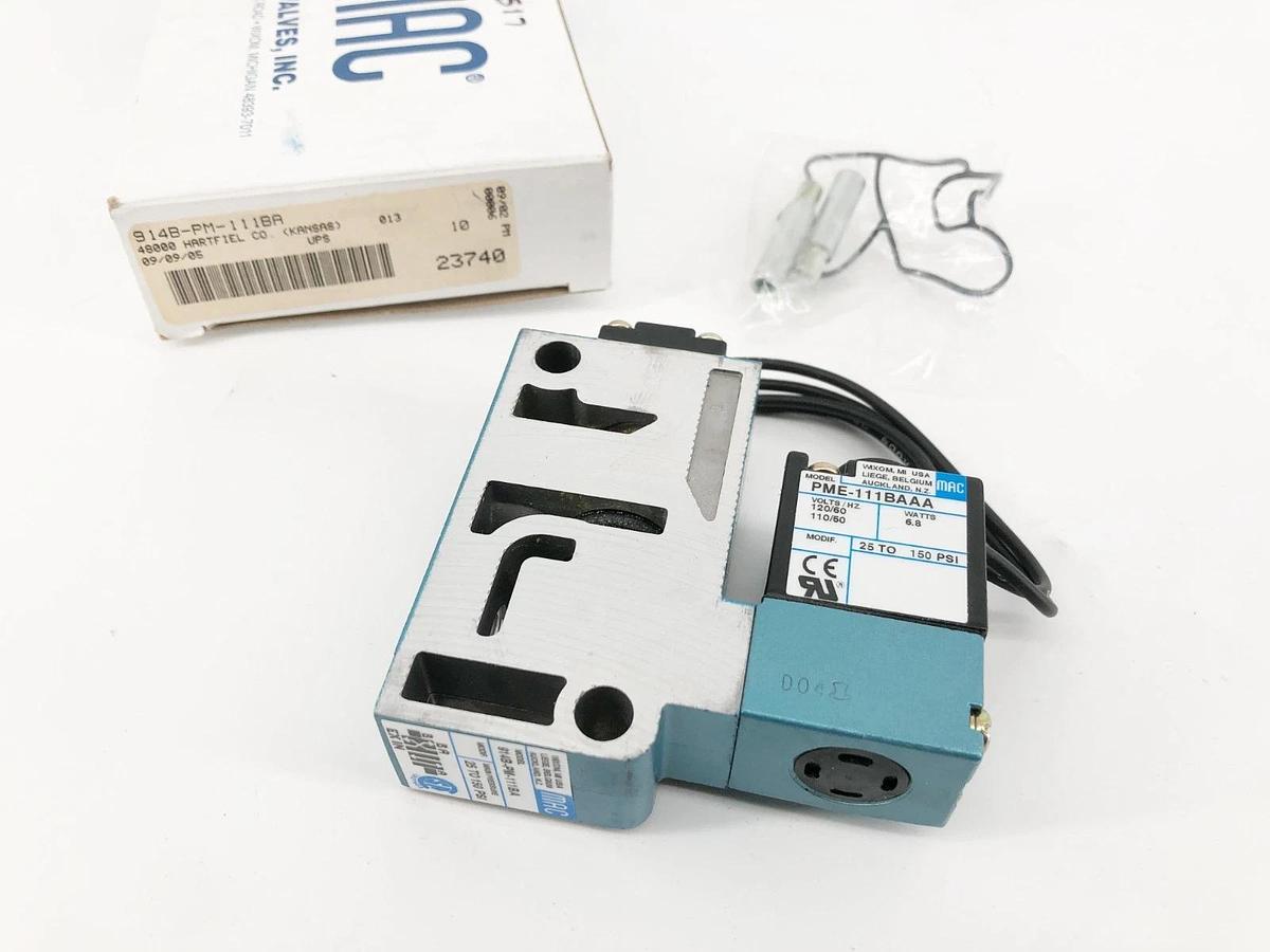 New MAC Valves 914B-PM-111BA Solenid Valve 110-120VAC 1/2" NPTF