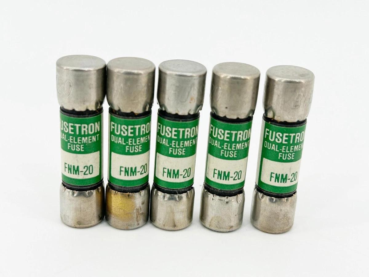 New Lot of 5 Bussmann FNM-20 DUal Element Time Delay 20A 250V