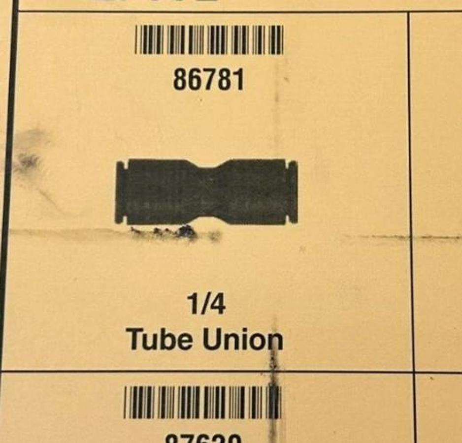 Lot of 5 New Lawson 86781 Unions, 1/4" Tube OD, Glass Reinforced Nylon, 290PSI