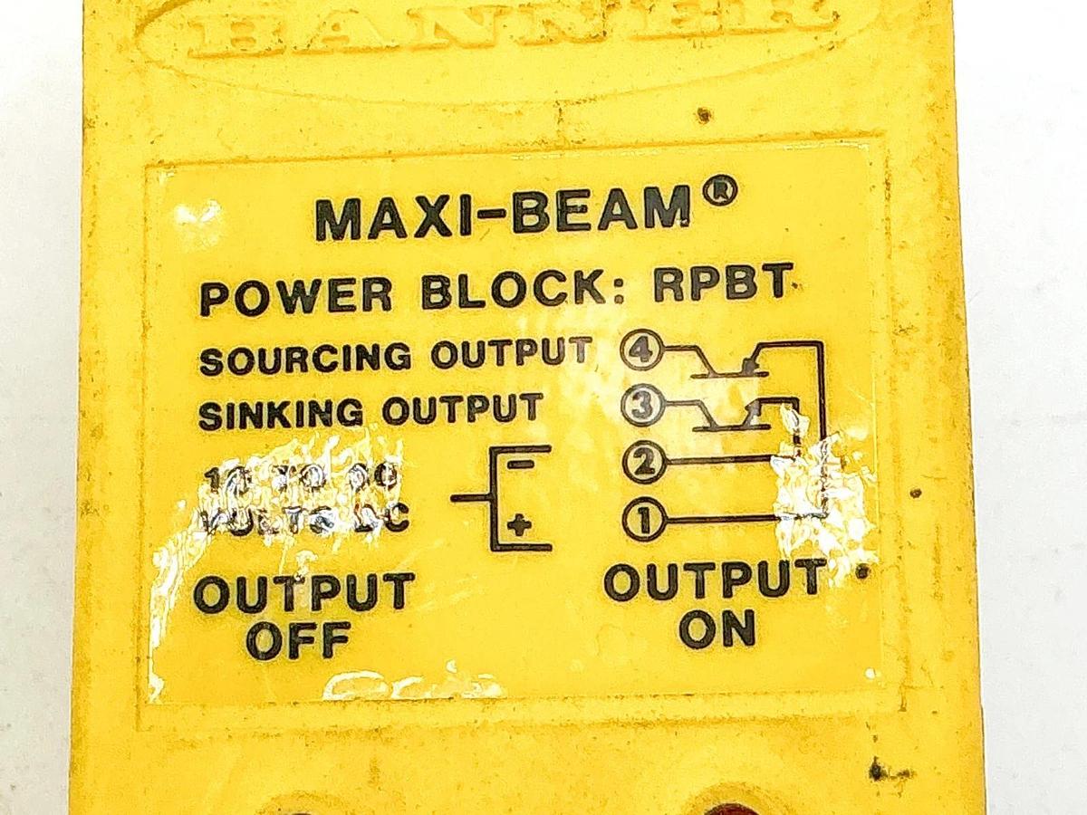 New Banner Engineering RPBT Maxi-Beam Power Block 10-30VDC - No Box