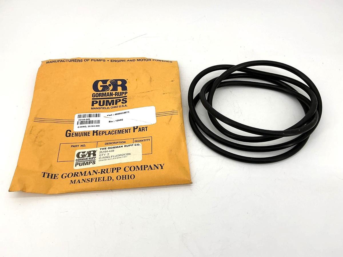Bag of 2 New Gorman-Rupp Pumps 25154-449 O-Rings Fluorocarbon 25154449