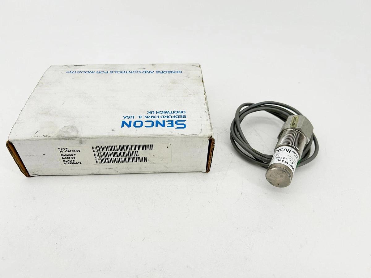 Sencon 9-247-03 Proximity Switch Short Can Sensor Non-Ferrous W/Box