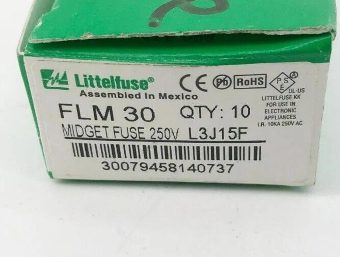 Lot of 9 New Littelfuse FLM-30 Time Delay Fuses 30A 250V