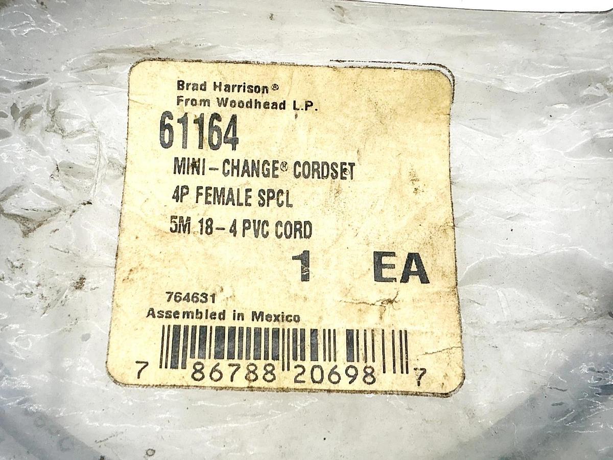 New Brad Harrison 61164 Mini-Change Cordset 4P Male 786788206987