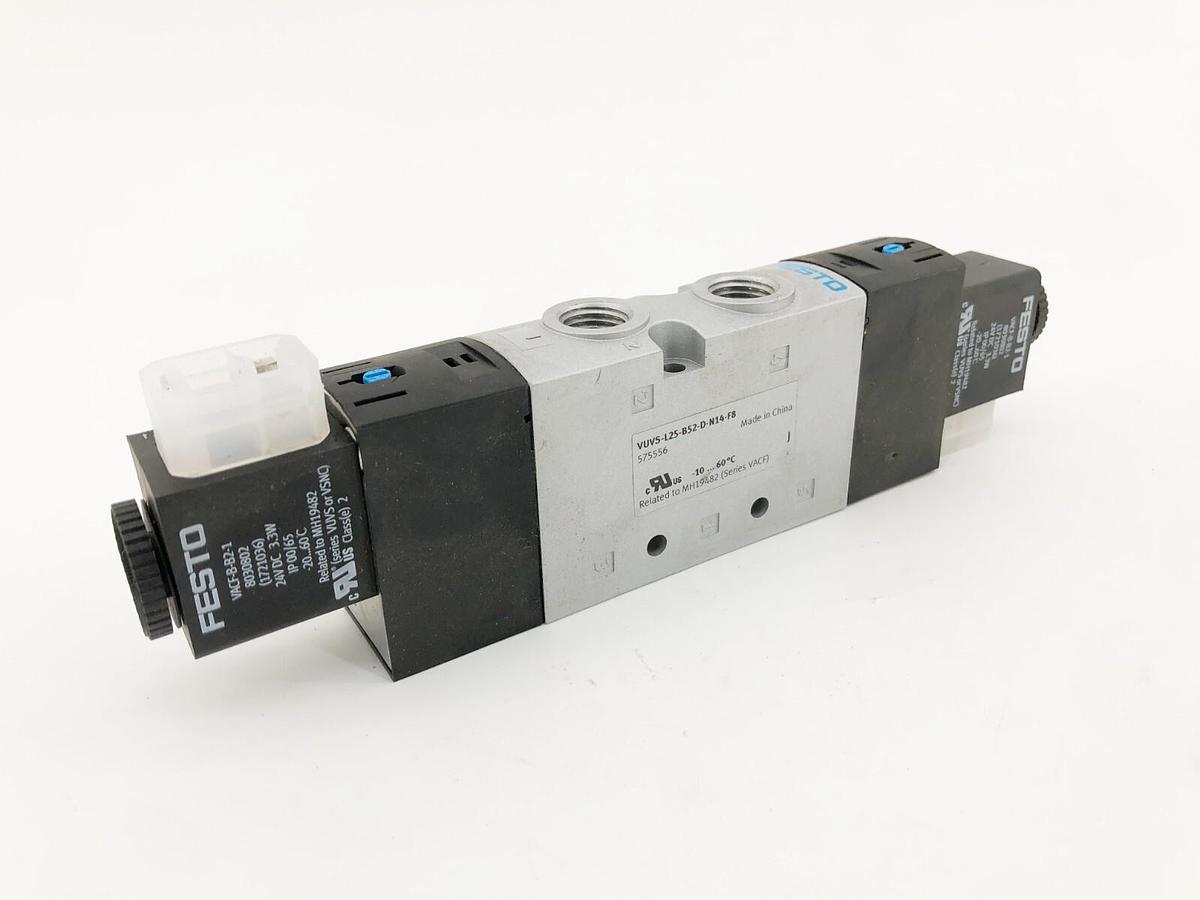New Festo VUVS-L25-B52-D-N14-F8-1B2 Solenoid Valve 24VDC 3.3W 575556 - No Box