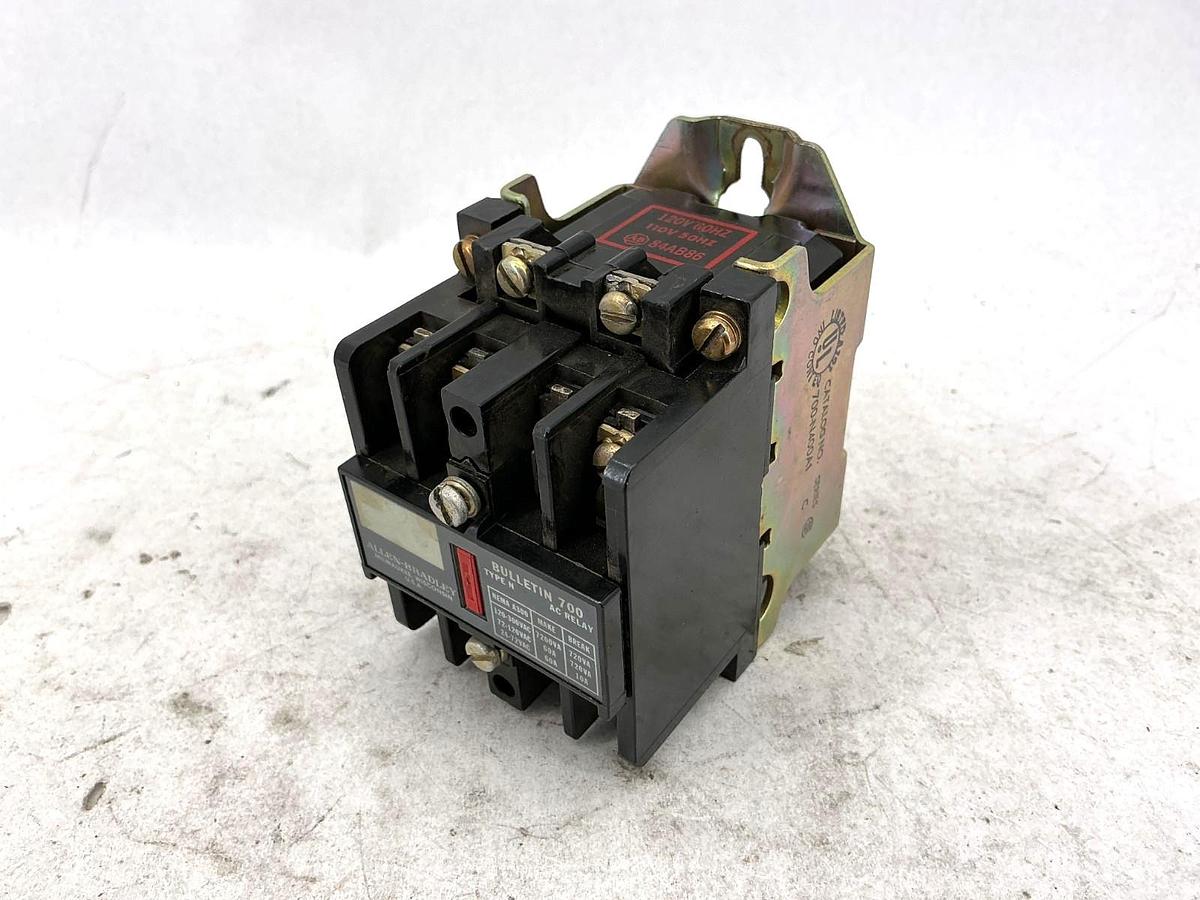 Used Allen Bradley 700-N400A1 Series C Relay 60A w/ 84AB86 110/120V 50/60HZ