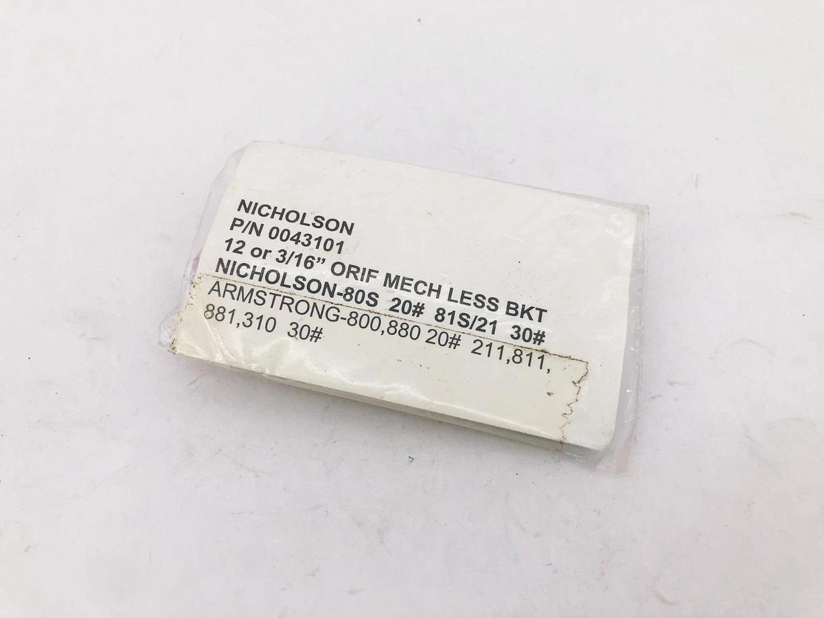New Nicholson 0043101 Repair Kit 12 or 3/16" ORIF MECH LESS BKT