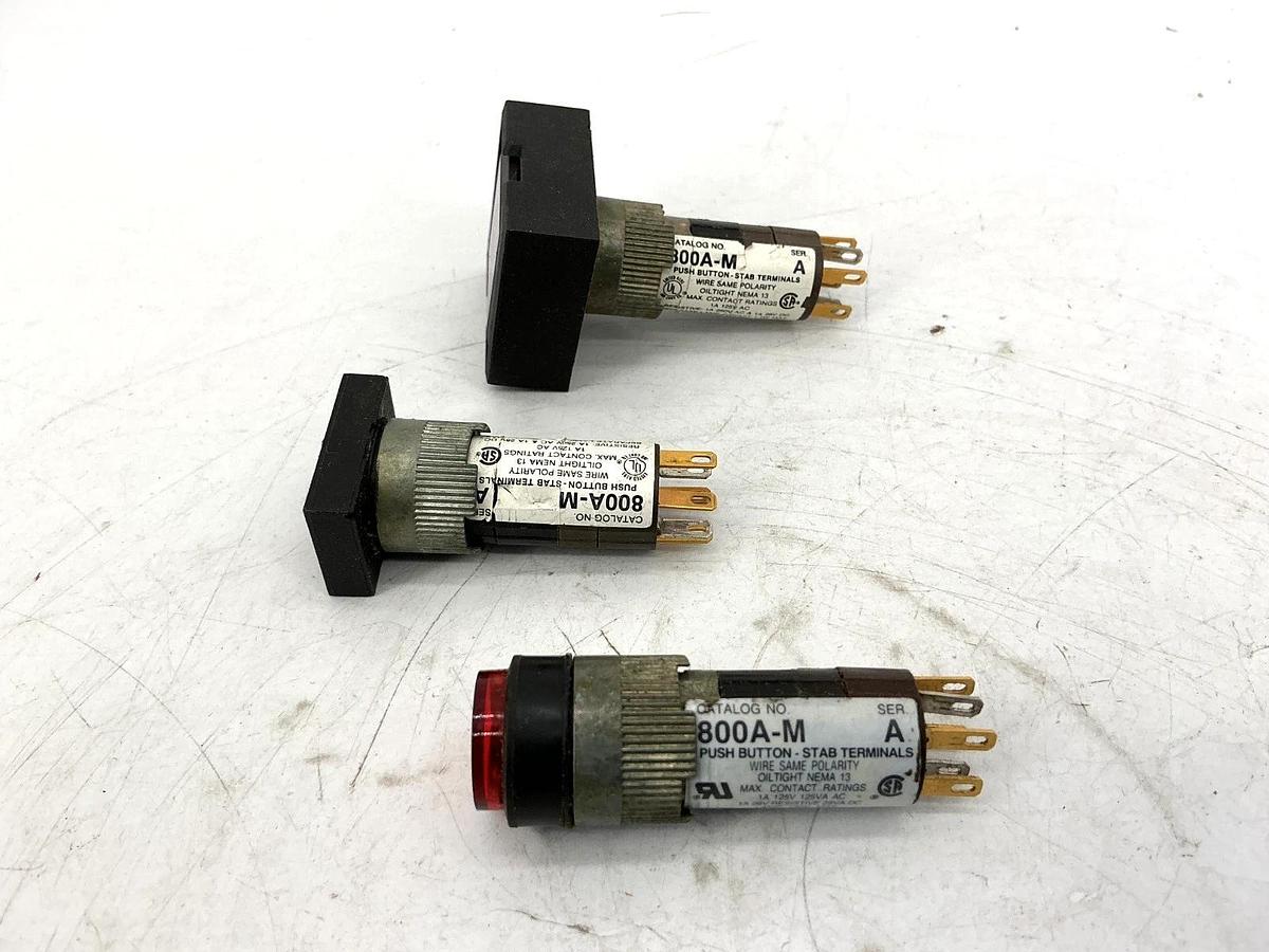 Lot of 4 New Assorted Allen Bradley 800A-M Ser A Momentary Pushbutton 6-Pin