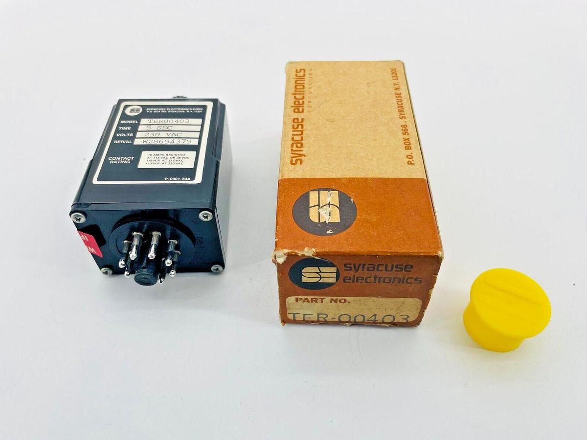 New Syracuse Electronics TER-00403 Time Relay 5 Sec 230VAC 8 Pin TER00403