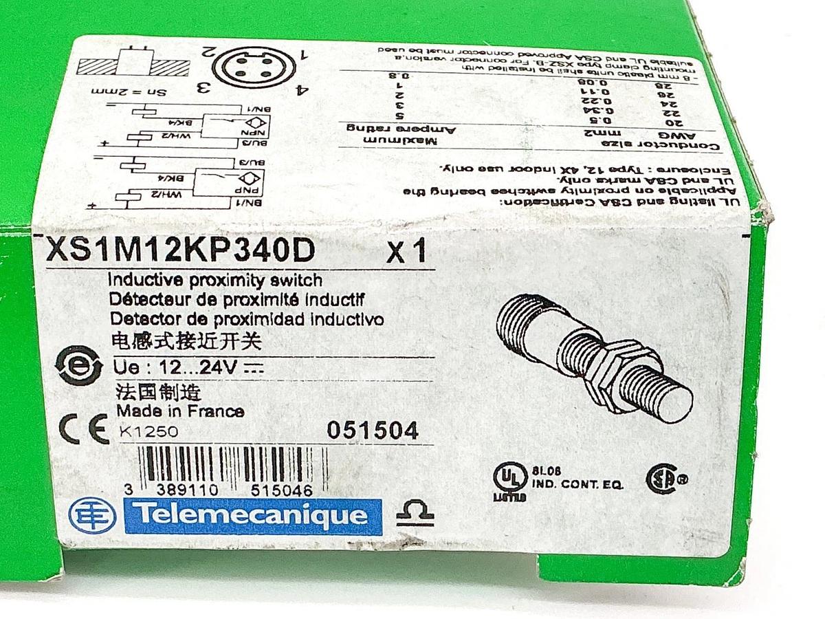 New Schneider Electric XS1M12KP340D Inductive Proximity Switch 051504 24V 051504