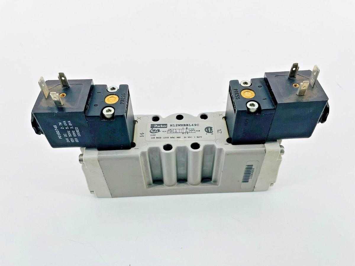 New Parker H12WXBBL49C Solenoid Valve 2POS 24VDC