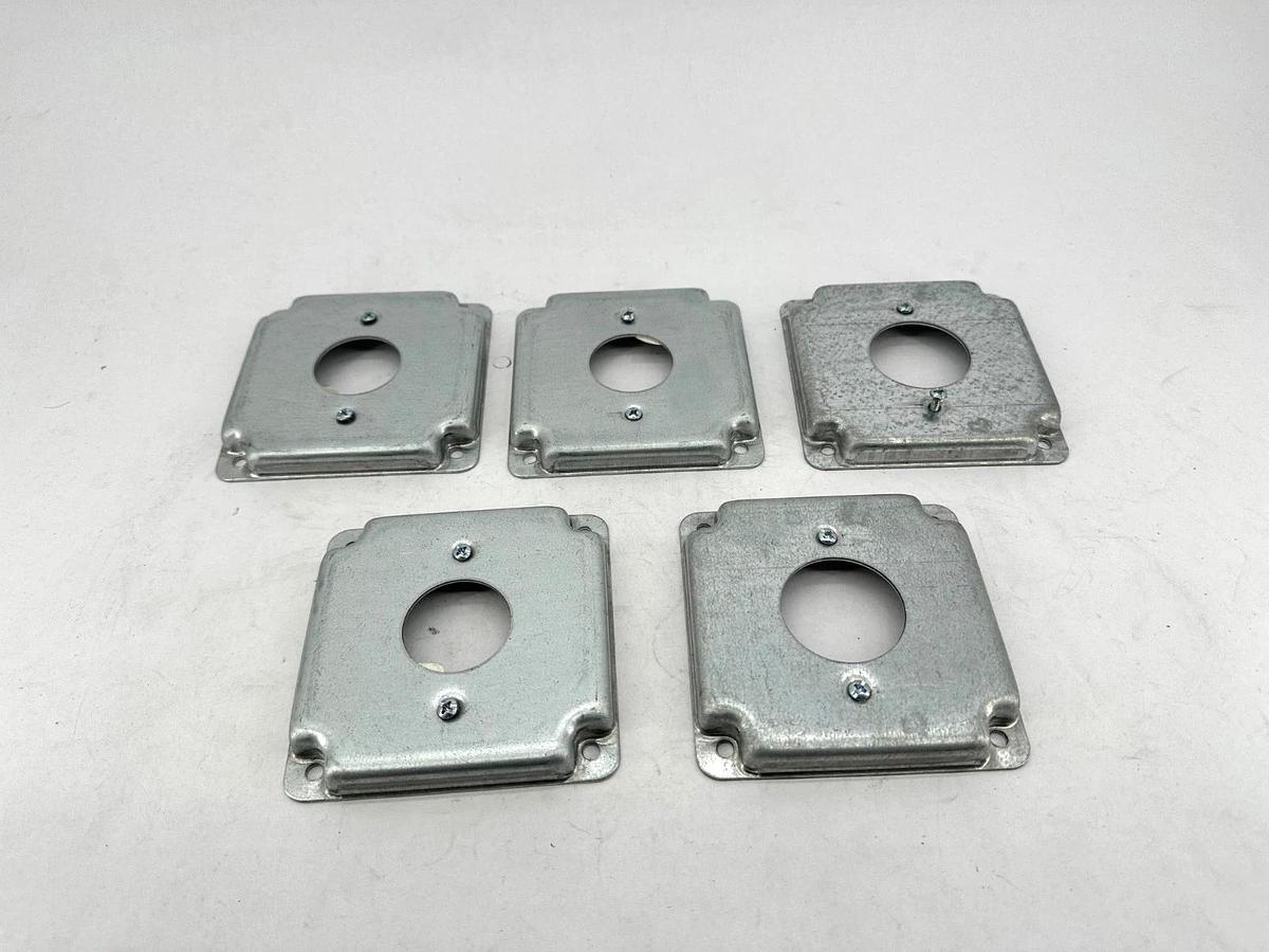 Lot of 5 New Steel City RS 11 Raised Steel Cover Square 4" Raised 1/2" - No Box