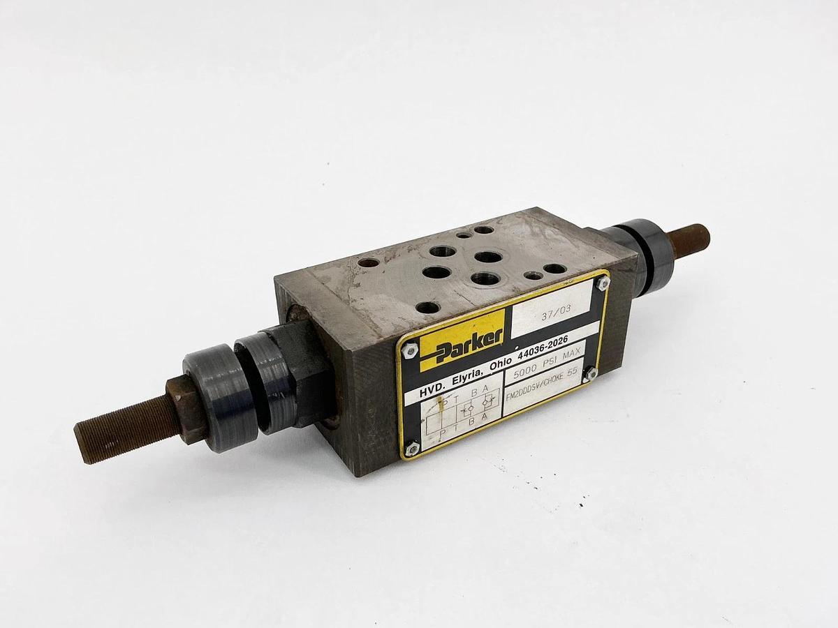 Used Parker FM2DDDSV/CHOKE 55 Flow Control Valve 5000PSI