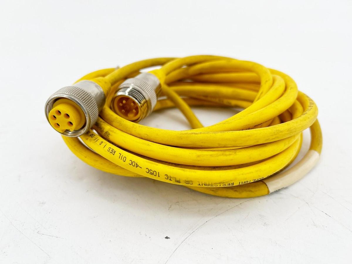 Used Turck RSM RKM 50-5M Double Ended Cordset 7.8" 5x18AWG 600V U2282