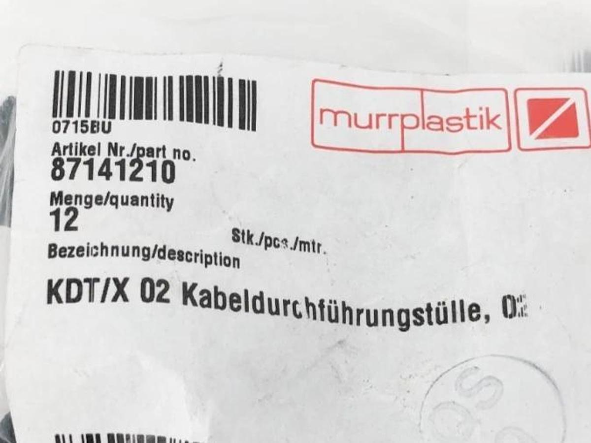 Lot of 12 New Murrplastik 87141210 Cable Entry Grommets KDT/X 02 for 2-3m Diam.