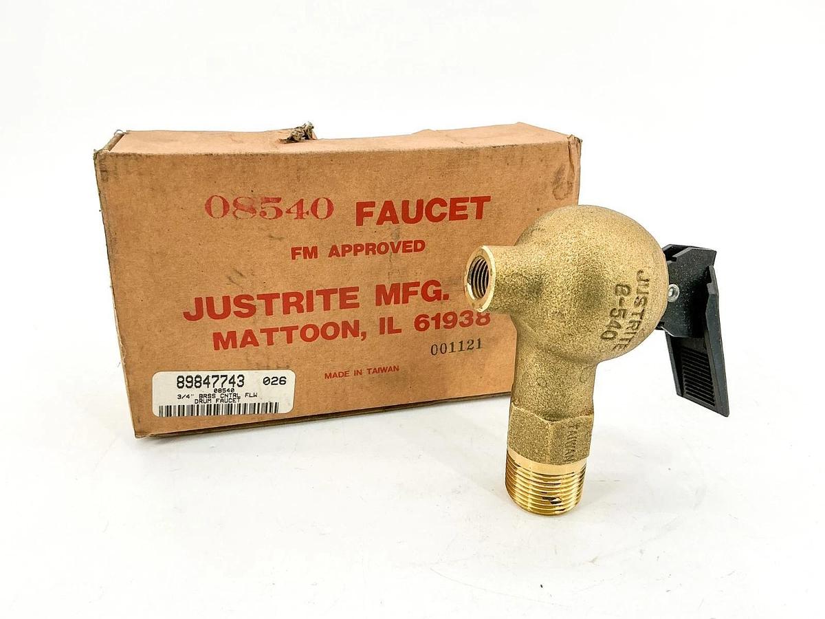 New Justrite 89847743 Drum Faucet 3/4" Brass CNTRL FLW