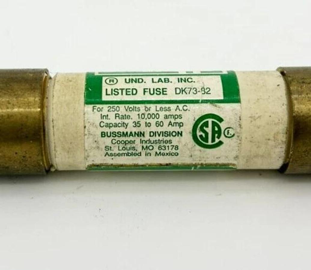 Lot of 3 New Bussmann REN-60 Super-Lag Renewable Fuses 250V, 60A