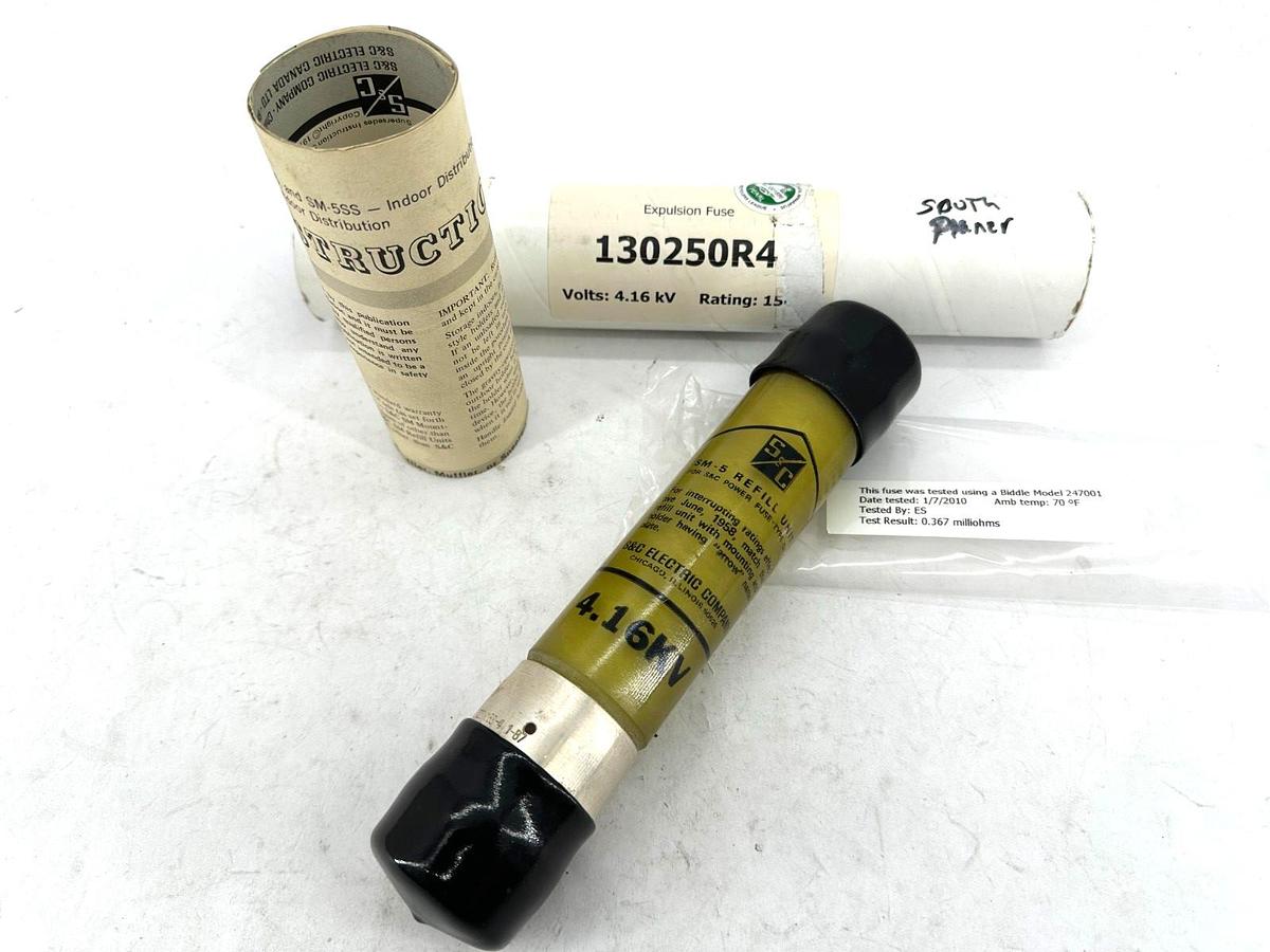 New S&C Electric 130250R4 SM-5 Fuse Refill Unit 4.16KV AMP 150E