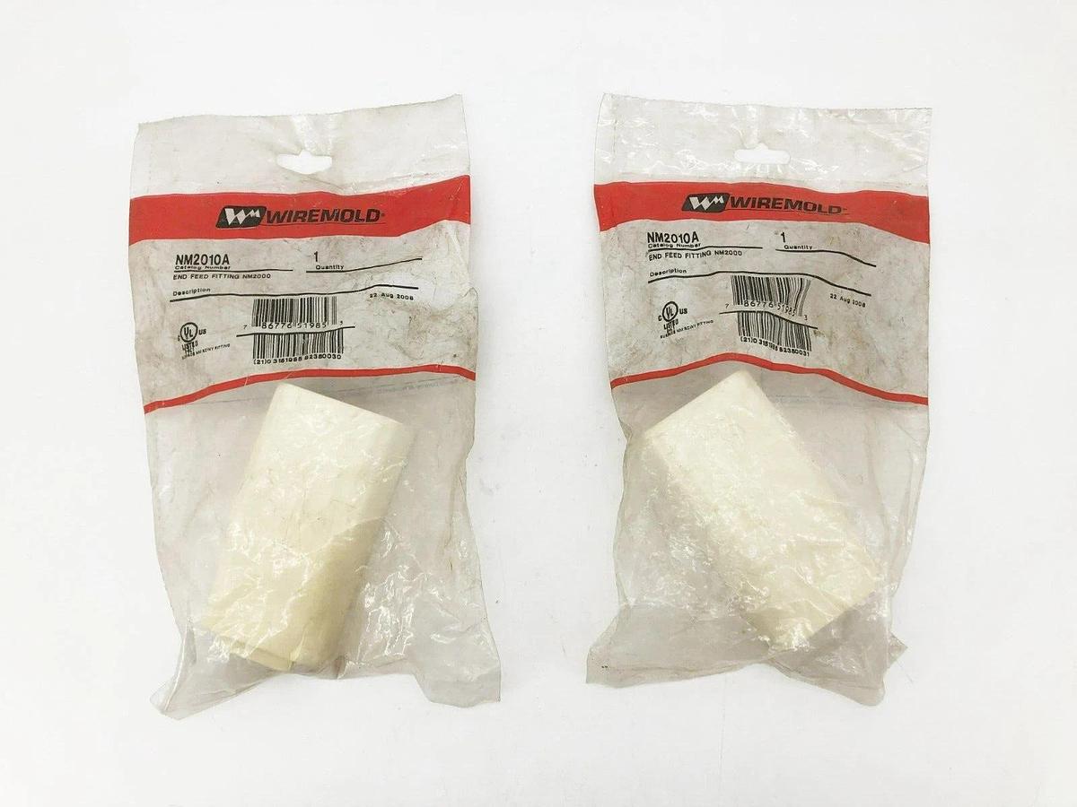 Lot of 2 New Wiremold NM2010A End Feed Fittings NM2000